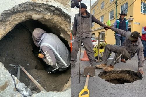 Aparece otro socavon en Toluca, ahora en la Morelos